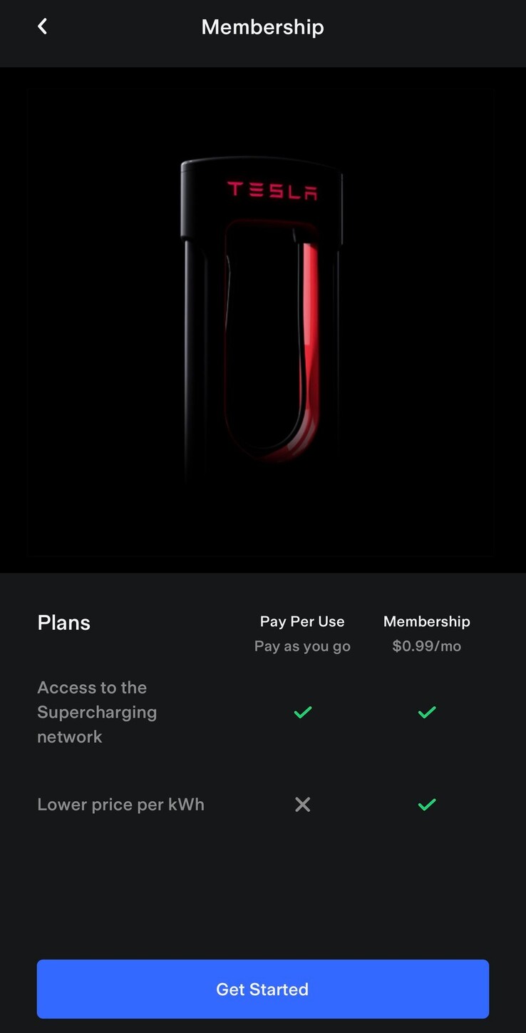 La fuite des options d'abonnement au Supercharger de Tesla