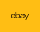 Le logo eBay sur fond jaune