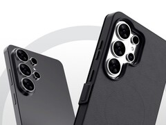 Rendu non officiel du Galaxy S26 Ultra (à gauche) et d'un étui de type livre (à droite). (Source de l'image : Tarun Vats sur X, édité)