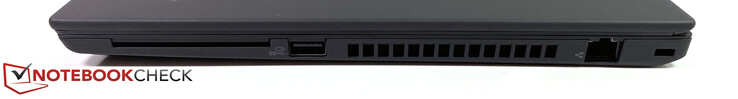 droite : Smartcard, USB A 3.0, RJ45-Ethernet, verrou Kensington