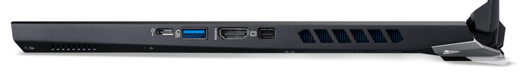 Côté droit : USB C 3.2 Gen 2, USB A 3.2 Gen 1, HDMI, Mini DisplayPort.