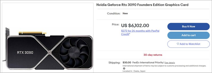 GeForce RTX 3090 Founders Edition. (Image source : eBay)