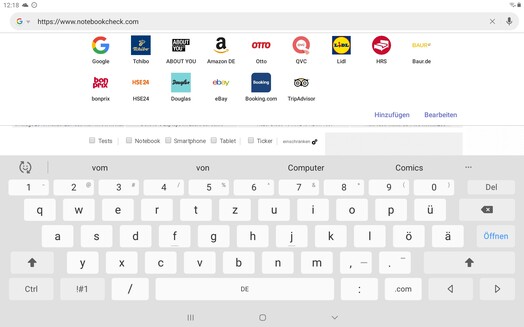 Galaxy Tab A 10.1 - Clavier en mode paysage.