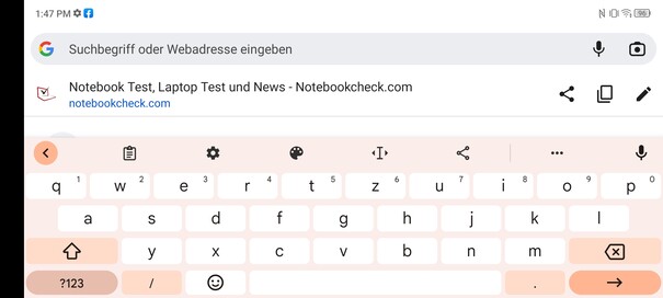 Clavier en mode paysage