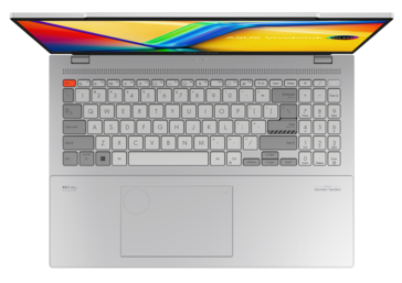 Asus VivoBook Pro 16X 3D OLED - Argent - Clavier et pavé tactile. (Image Source : Asus)