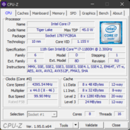 Page principale de CPU-Z