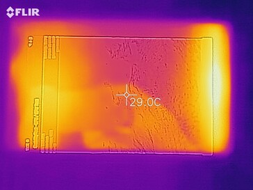 Galaxy Tab A 8.0 - Relevé thermique à l'avant de l'appareil en cas de sollicitations.