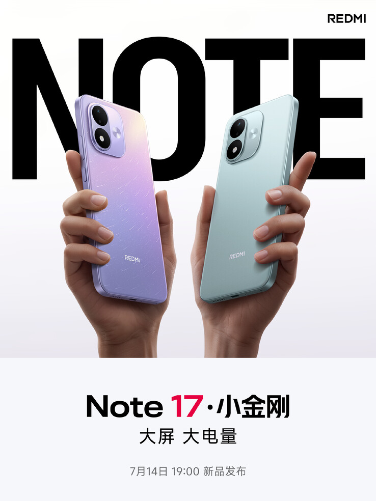 Images promotionnelles officielles du Redmi Note 17.