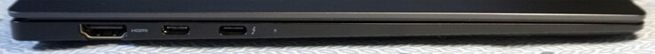 A gauche : HDMI, USB-C (PD, 5 GBit/s), Thunderbolt 4