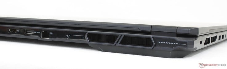 À l'arrière : Adaptateur secteur, HDMI 2.1, RJ-45 (2,5 Gbps)