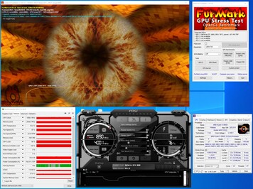 Informations système lors d'un stress test FurMark PT à 107 %.