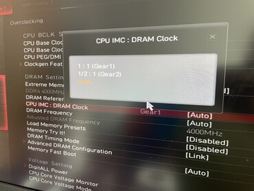 Options IMC du BIOS CPU (Source de l'image : Chiphell)