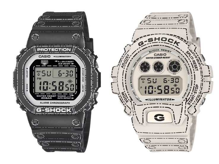 La Casio G-Shock DW-5600RGM-1 (à gauche) et la DW-6900RGM-5 (à droite). (Source de l'image : Casio)