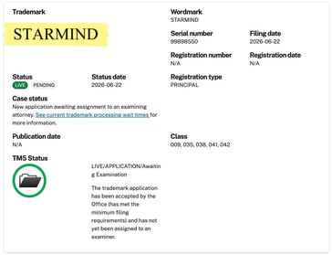 Marque déposée de la constellation de satellites « Starmind AI » de SpaceX