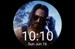 Les fans ont déjà créé des concepts de smartwatch mettant en scène Cyberpunk 2077 et Keanu Reeves. (Source de l'image : Watchmaker/Zanderdia)