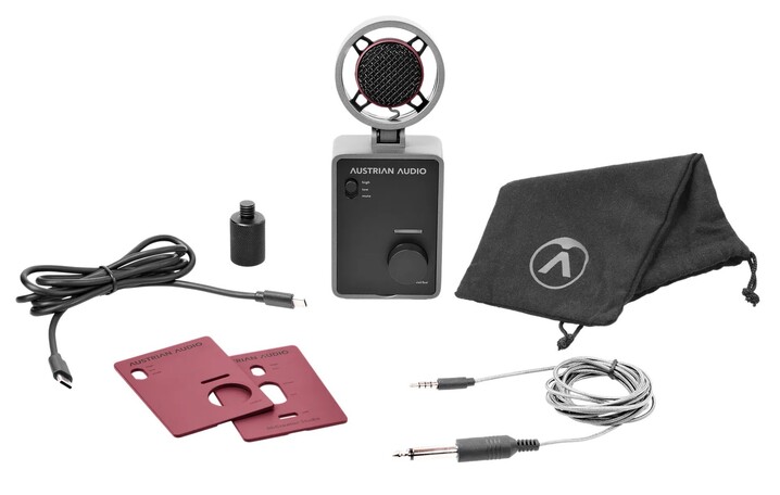 Le MiCreator Studio et les accessoires inclus (Image Source : Austrian Audio)