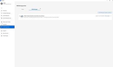Notification d'annonce pour la promotion du logiciel Glide