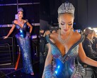 La robe élaborée est faite de pièces imprimées en 3D et de cristaux Swarovski (Image Source : Gert-Johan Coetzee via Facebook )