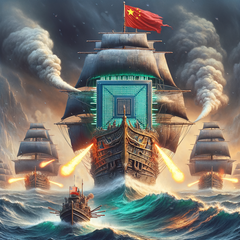 La Chine riposte aux restrictions à l'exportation imposées par M. Biden en imposant ses propres restrictions sur les puces. (Source : Image AI éditée Dall-E 3)