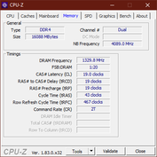 ThinkPad P73 - CPU-Z : mémoire vive.