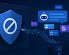 Illustration d'un bloqueur de publicités qui enregistre secrètement les messages d'un chatbot basé sur l'IA