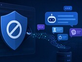 Illustration d'un bloqueur de publicités qui enregistre secrètement les messages d'un chatbot basé sur l'IA
