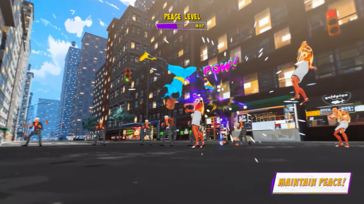 En débarrassant les scènes de crime des escrocs et des méchants, vous remplissez la barre du "niveau de paix", ce qui fait baisser le taux de criminalité. (Source de l'image : Superhero Simulator Steam page)