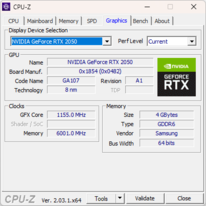 CPU-Z : Graphiques Nvidia