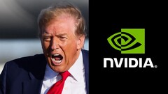 Le président Donald Trump et Nvidia (Source de l&#039;image : Brendan McDermid, Reuters, et Nvidia ; édité)