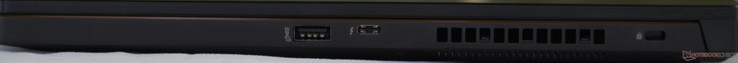 Côté droit : USB 3.1 Gen 2, Thunderbolt 3, verrou de sécurité Kensington.