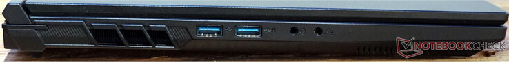 Gauche : 2x USB-A (5 Gb/s), casque, microphone + S/PDIF