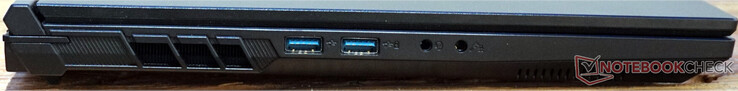 Gauche : 2x USB-A (5 Gb/s), casque, microphone + S/PDIF