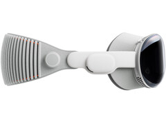 Image promotionnelle du casque de réalité mixte Vision Pro de Apple, l'appareil étant présenté sur un fond blanc. (Source de l'image : Apple)