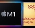 Le SoC Apple M1 du nouvel iPad Pro sera un adversaire de taille pour une tablette concurrente équipée d'un Snapdragon 888. (Image source : Apple/Qualcomm - édité)