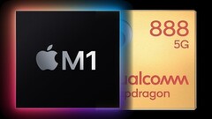 Le SoC Apple M1 du nouvel iPad Pro sera un adversaire de taille pour une tablette concurrente équipée d&#039;un Snapdragon 888. (Image source : Apple/Qualcomm - édité)