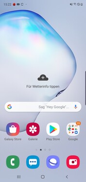 Galaxy Note 10 - Écran d'accueil par défaut.