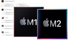Le GPU Apple M2 a offert des augmentations de performance décentes par rapport à son homologue M1. (Image source : Apple/GFXBench - édité)