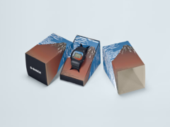 Les montres G-Shock x Katsushika Hokusai de Casio (DW-5600KHG25-1 en photo) sont désormais disponibles en Europe. (Source de l'image : Casio)