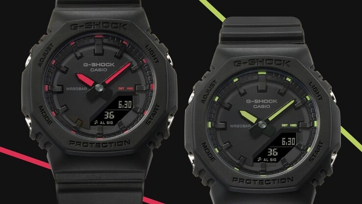 Les montres Casio GMA-P2100SA-1A1 et GMA-P2100SA-1A2. (Source de l'image : Casio)