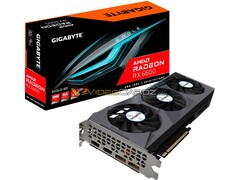 La Gigabyte Radeon RX 6600 EAGLE devrait être l'une des nombreuses cartes RX 6600 à arriver plus tard cette année. (Image source : VideoCardz)