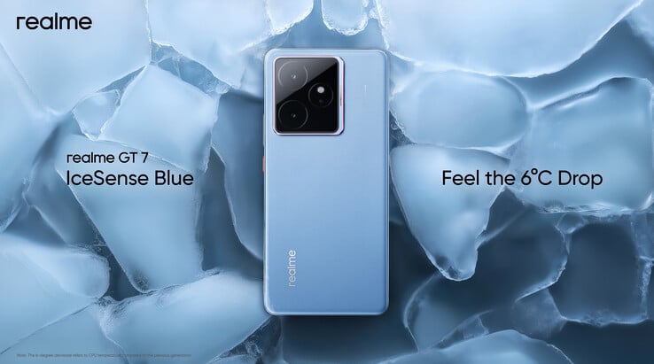 Realme GT 7 en couleur IceSense Blue (Source de l'image : X)