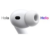 Représentation artistique des AirPods Pro 3 traduisant l'espagnol en anglais. (Source de l'image : Apple)