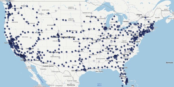 En 2023, les chargeurs électriques à grande vitesse parsèmeront le paysage américain, et il ne s'agit que d'un seul fournisseur. (Source : Electrify America)