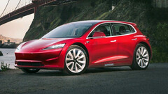 La Tesla Model 2 pourrait ressembler à une Model Y compacte (image render : Autocar)