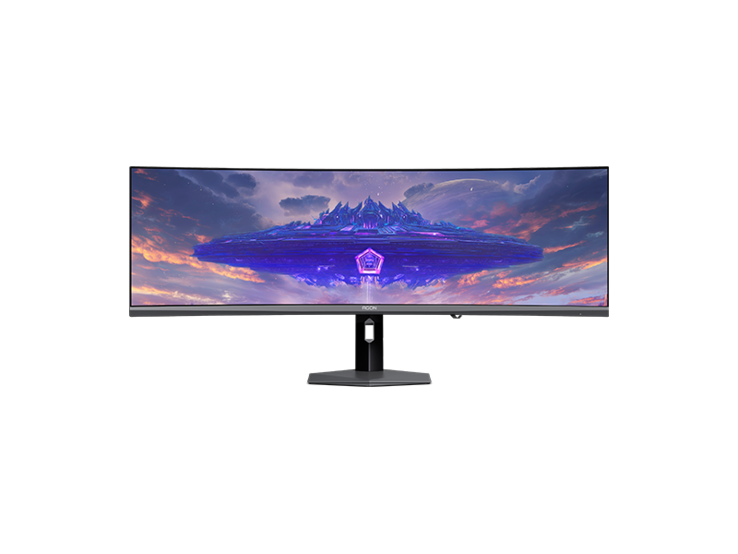 Vue de face du moniteur de jeu incurvé AOC Agon Pro AGP497UCZD