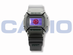 La montre Casio G-Shock x Hidden NY DW5600HDN257 (photo) est dotée d'un logo personnalisé qui s'illumine en orange à travers le rétroéclairage LED. (Source de l'image : Casio)