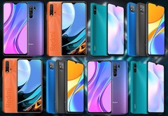 Une série Redmi 10 pourrait être basée sur des processeurs Mediatek comme la plupart de la gamme Redmi 9 l'était. (Image source : Téléphones Redmi 9/Xiaomi - édité)