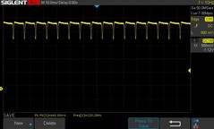luminosité à 100 % : gradation en courant continu à 120 Hz