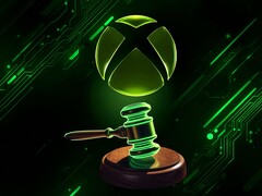 Une banderole relative au procès concernant la Xbox est affichée