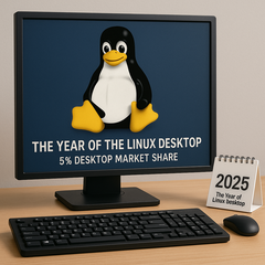 Linux atteint une part de marché de 5 % pour les systèmes d'exploitation de bureau, ce qui témoigne de son adoption croissante par les consommateurs et les joueurs. (Image générée par ChatGPT)